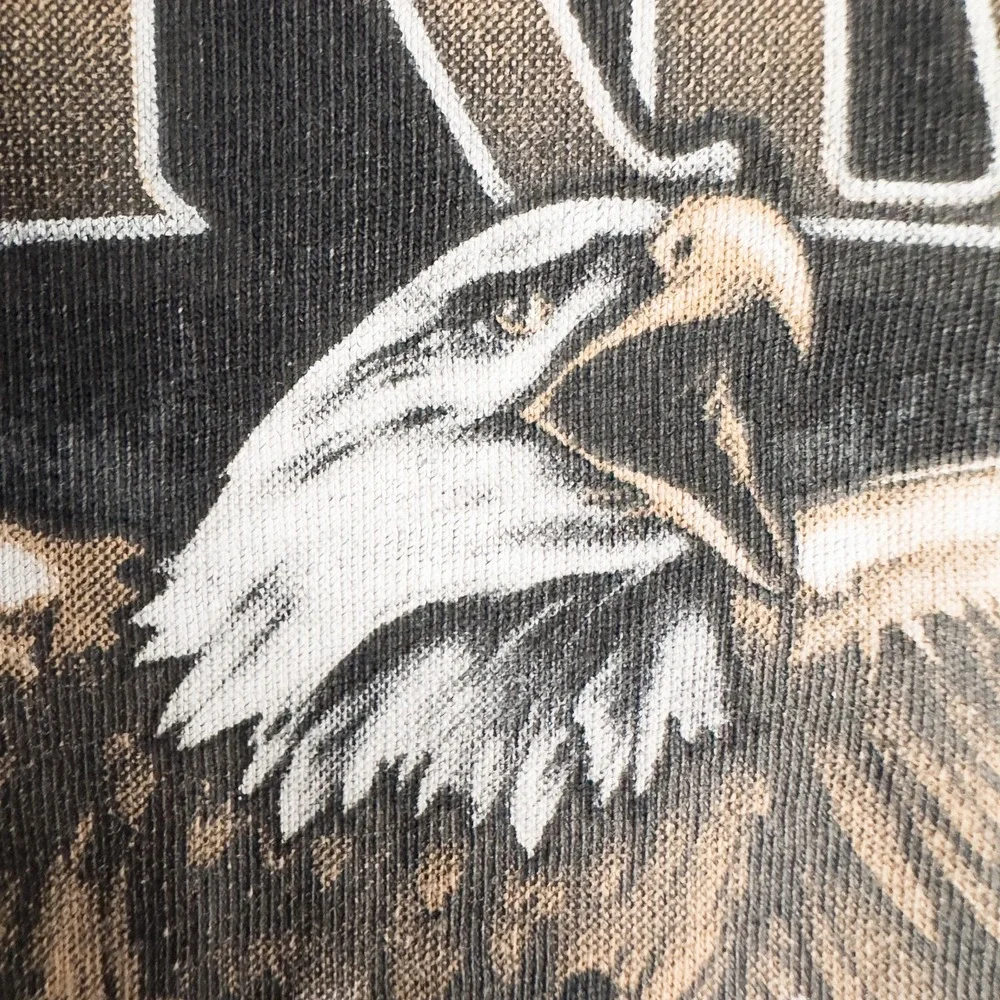 Harley Davidson Womens XL Marquette MI Forever Bald Eagle Studded 3/4 Sleeve Top - Picture 8 of 16